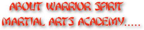 ABOUT warrior spirit 
   martial arts academy.....
